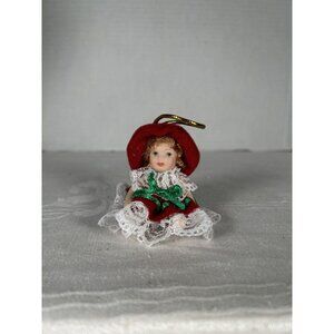 Antique Collectible Cameo Kids Porcelain Miniature Doll Christmas Ornament
